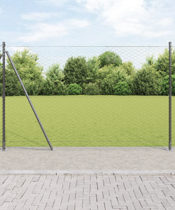 vidaXL Zaunset Set aus 2 Grau Stahl 25 x 1,5 m Langlebig Zaunset