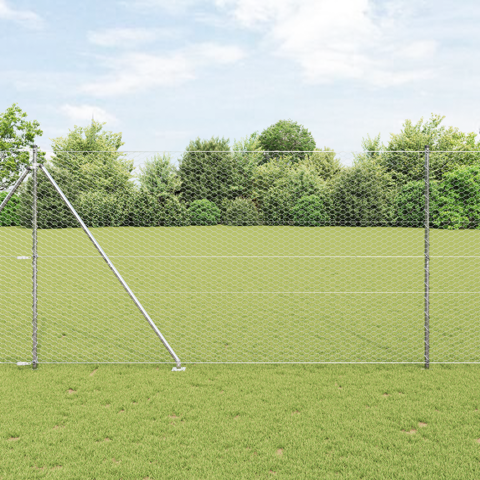 vidaXL Zaunset Set aus 2 Verzinkter Stahl 25 x 1,5 m Langlebig