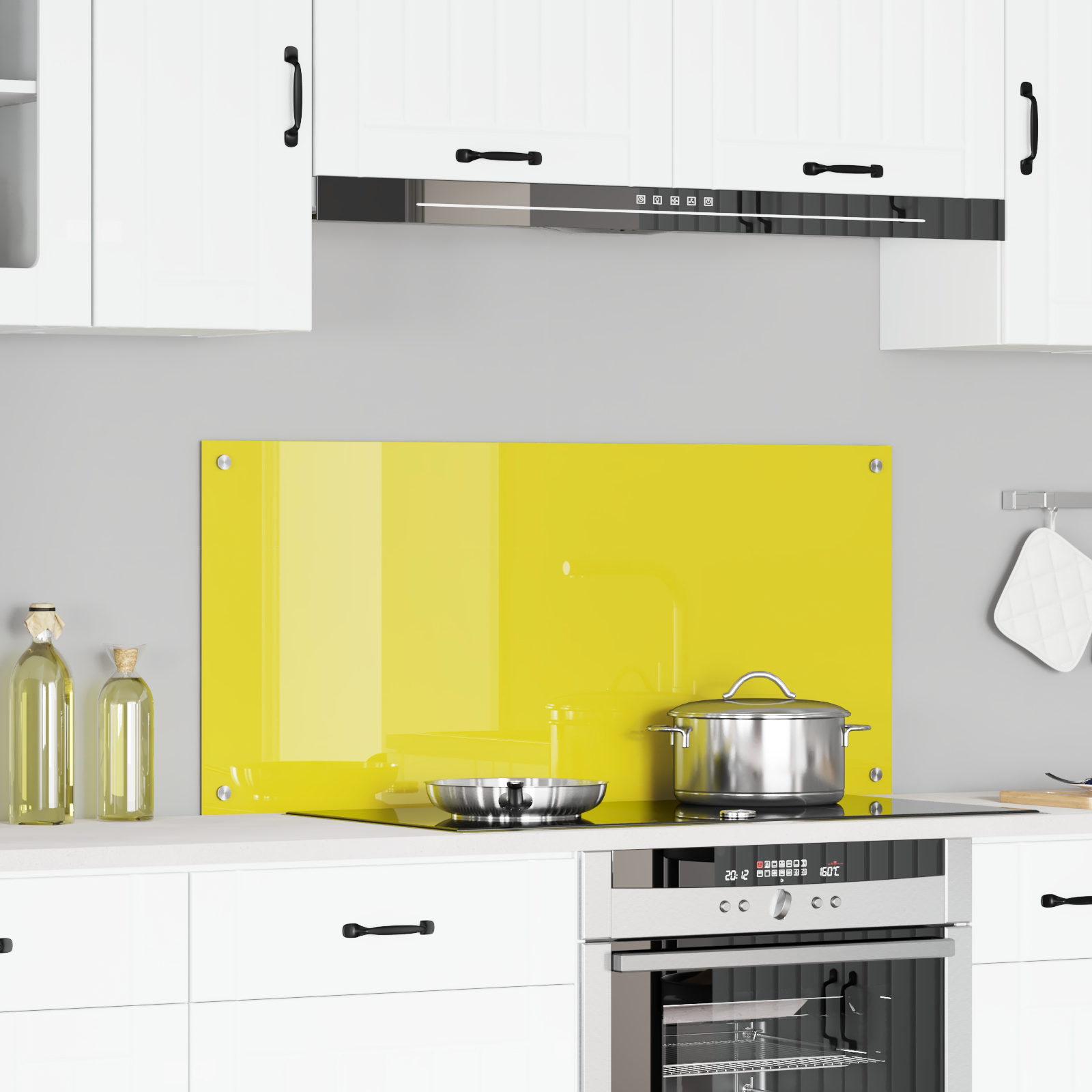 vidaXL Küchenrückwand Gelb 110x50x0,6 cm Hartglas