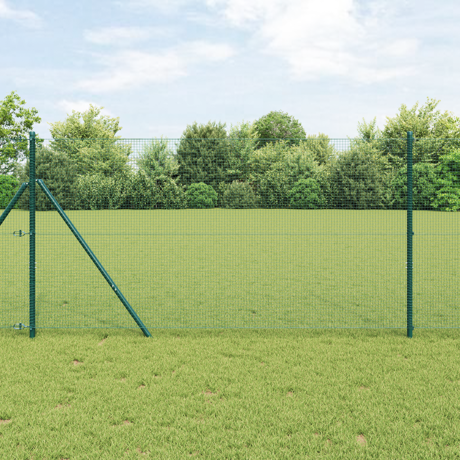 vidaXL Zaunset Set aus 2 Grün Metall 10 x 1 m Langlebig