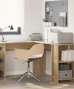 vidaXL Sonoma Eichen Eckschreibtisch Sonoma Eiche Spanplatte Mittel