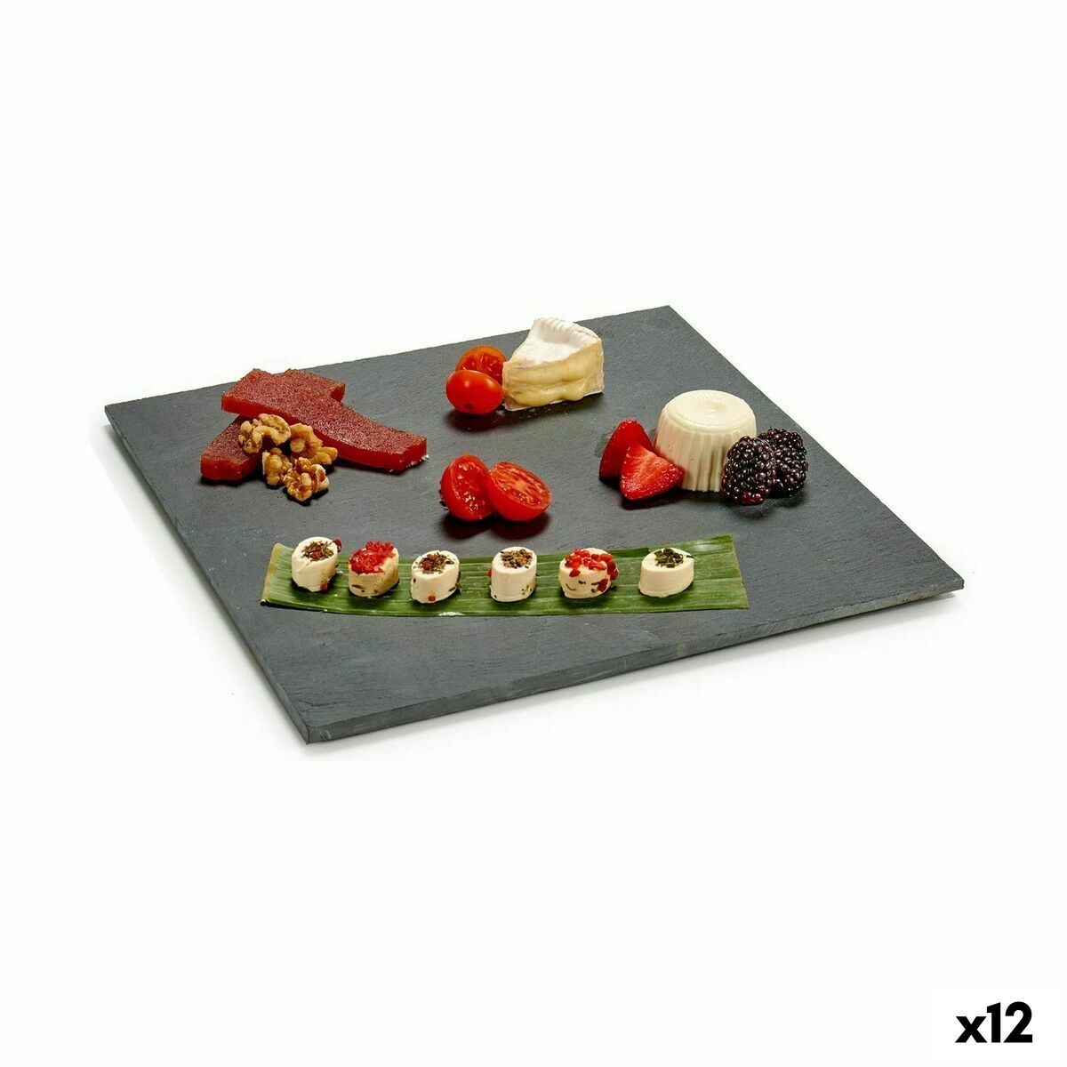 Vassoio per aperitivi Kinvara Nero 30 x 0,5 x 30 cm (12 Unità)