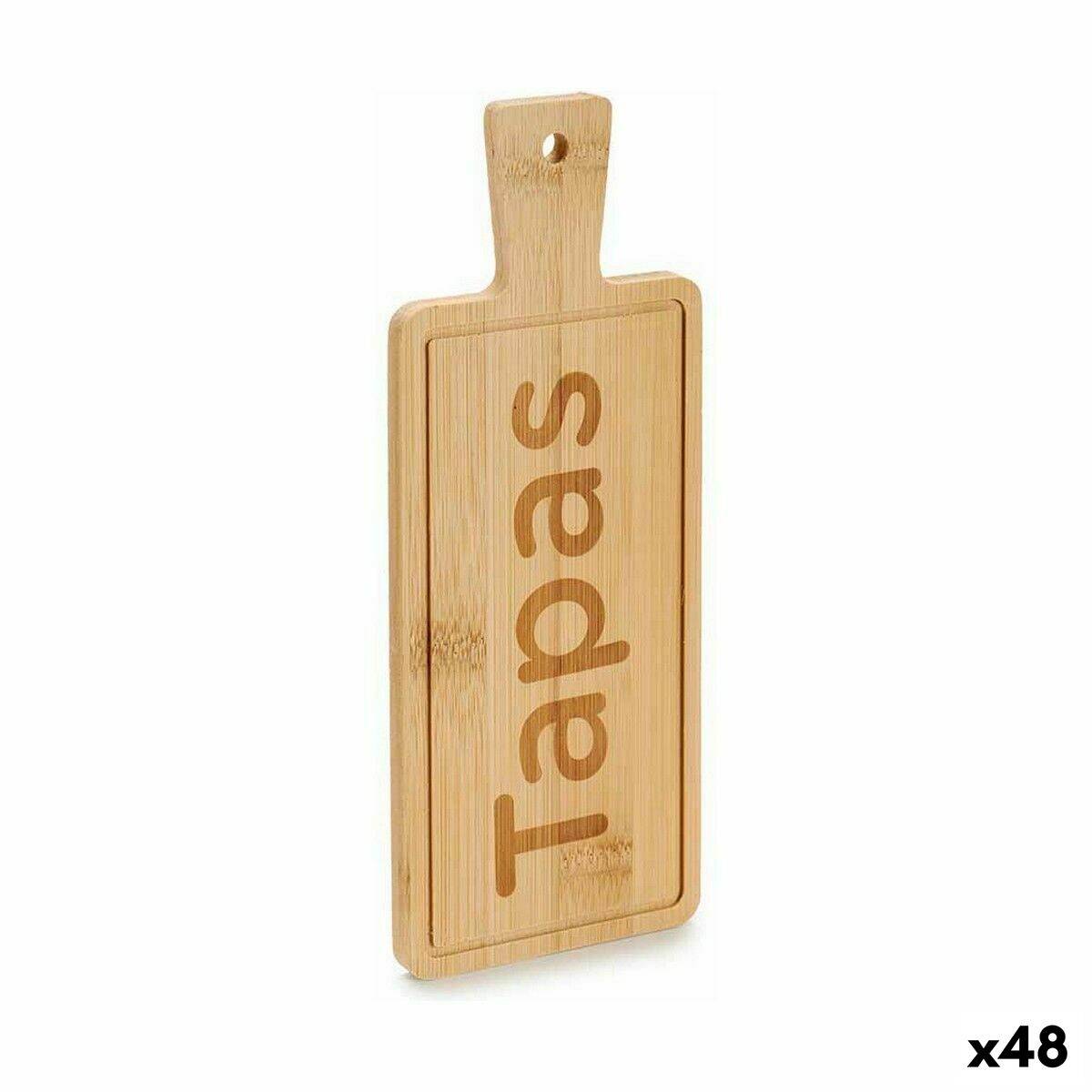 Vassoio per aperitivi Kinvara Nero Legno 9 x 1 x 23 cm 23 x 1 x 9 cm Con maniglia (48 Unità)