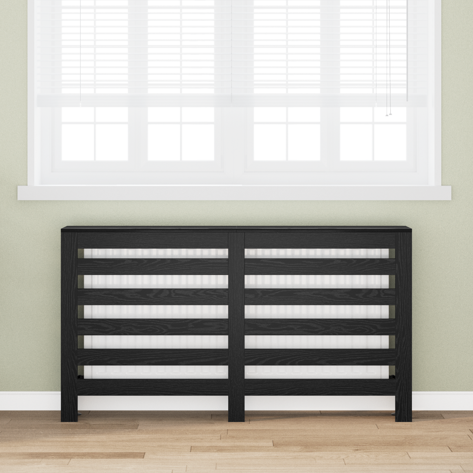 vidaXL Heizkörperverkleidung Schwarze Eiche 149x20x82 cm Bearbeitetes Holz