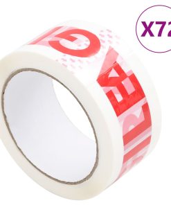 vidaXL Paketklebeband 72 Stk. FRAGILE Aufdruck Weiß 48 mm x 66 m
