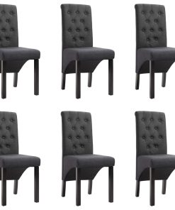 vidaXL Esszimmerstühle 6 Stk. Dunkelgrau Stoff