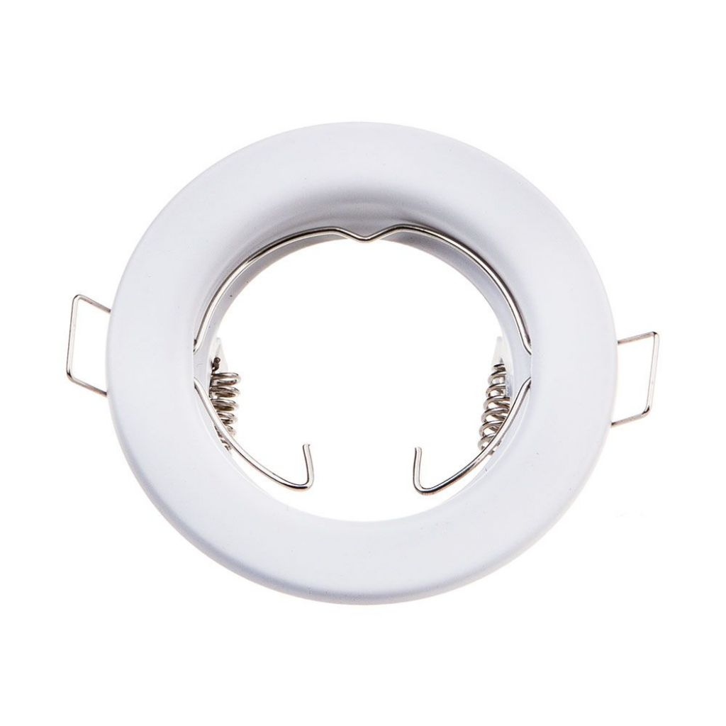 Gu10 Round Spotlight Fitting White 2 Pcs/box