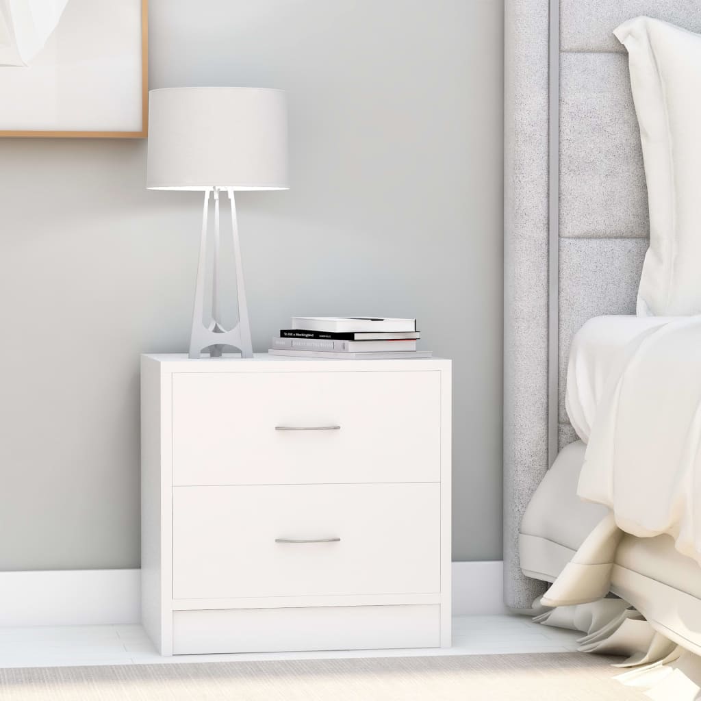 Comodino Bianco 40x30x40 Cm Legno Ingegnerizzato