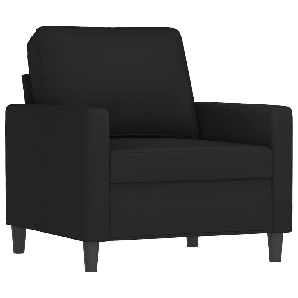 Poltrona Con Poggiapiedi Nero 60 Cm In Velluto - Image 4