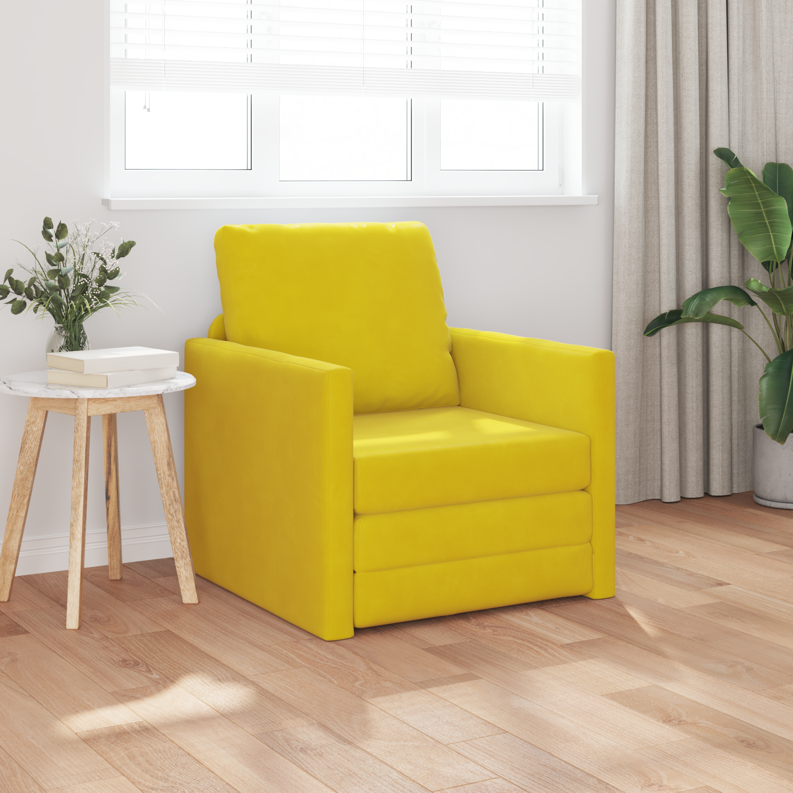 Divano Letto Giallo Scuro 74 X 77 X 81 Cm Velluto