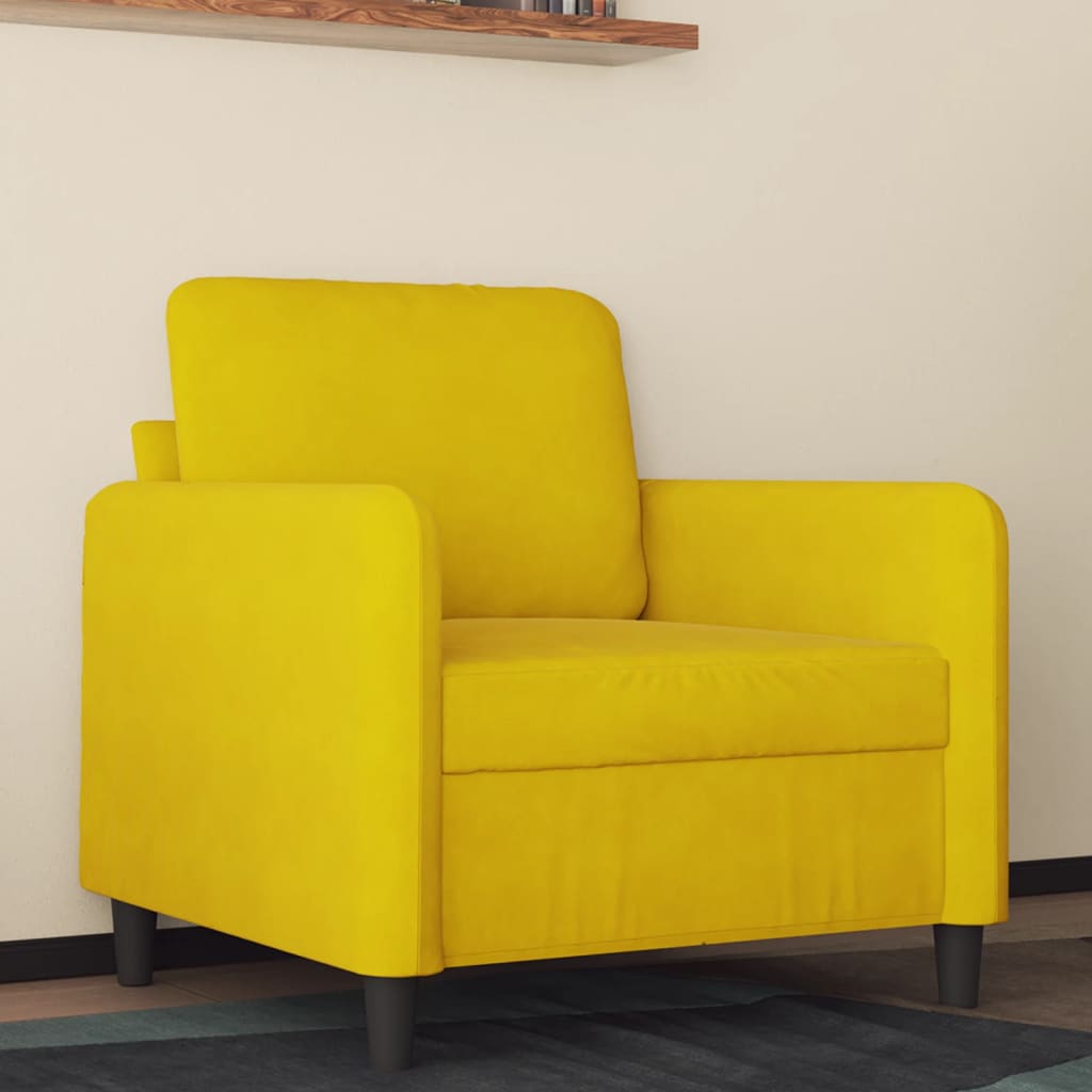 Poltrona Giallo 60 Cm Velluto