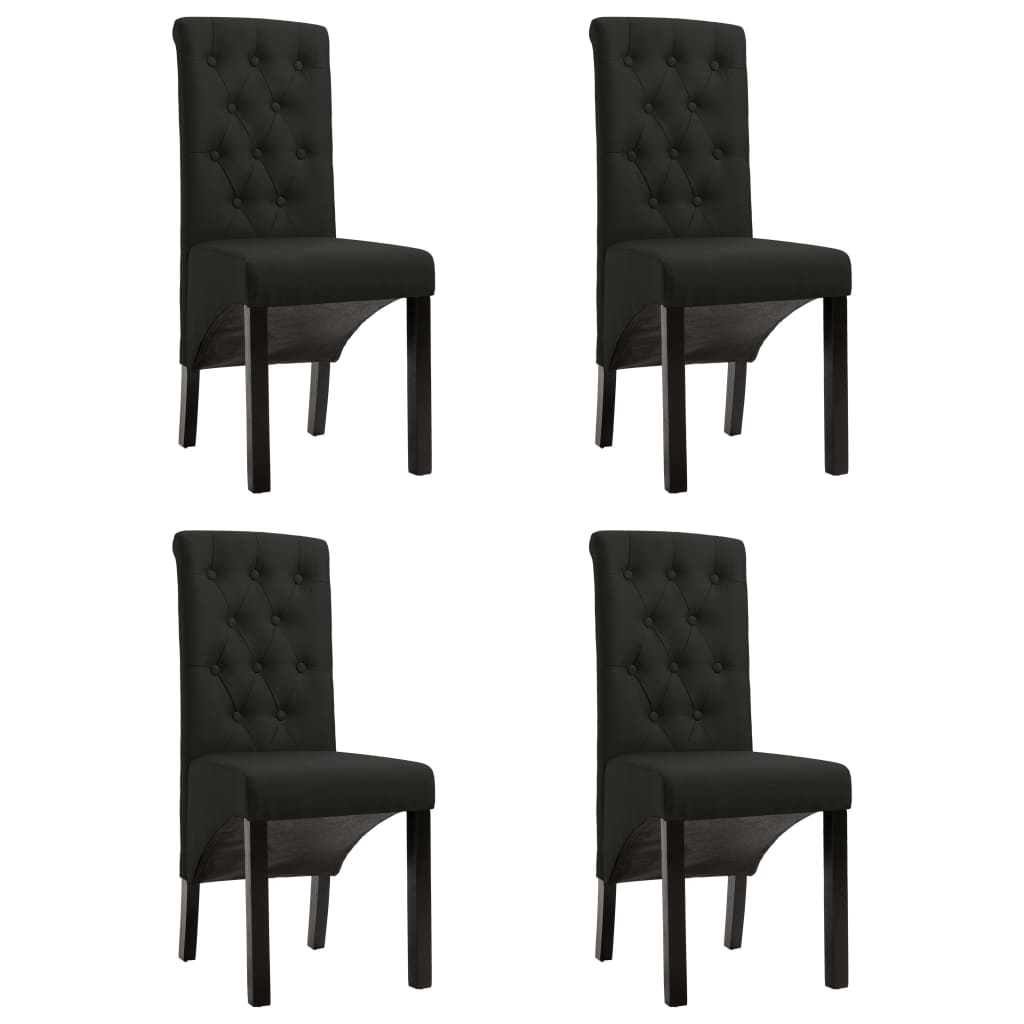 Sedie Da Pranzo 4 Pz Nere In Tessuto