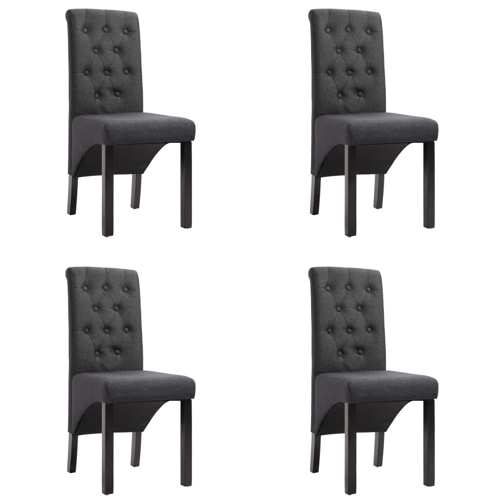 Sedie Da Pranzo 4 Pz Grigio Scuro In Tessuto