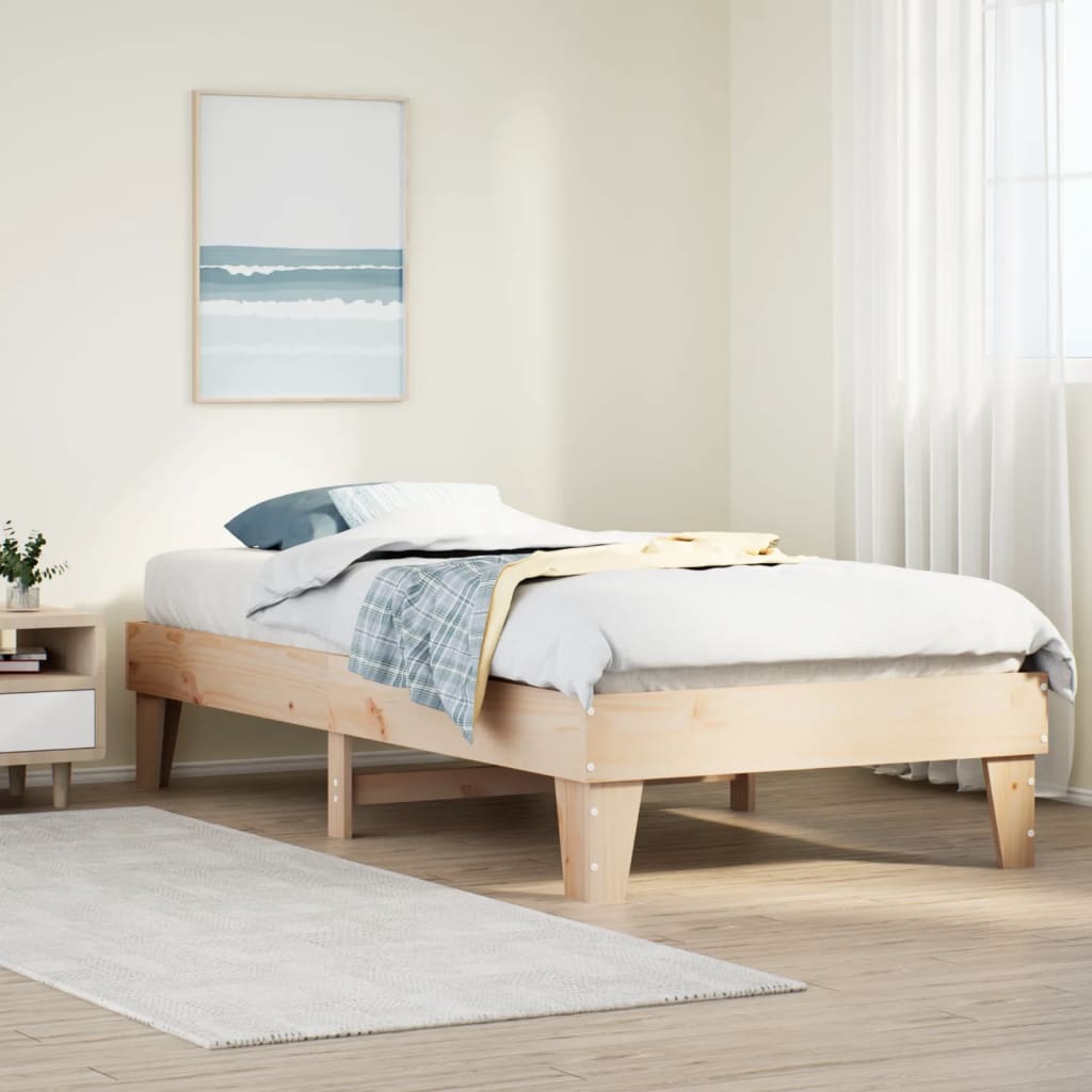 Letto Senza Materasso 90x190 Cm In Legno Massello Di Pino