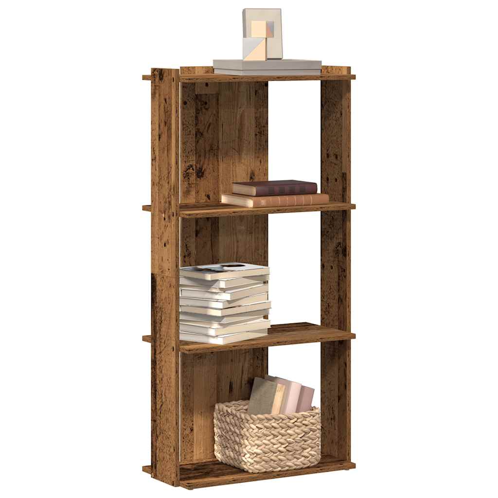 Libreria A 3 Ripiani Legno Vecchio 60x30x120 Cm In Truciolato