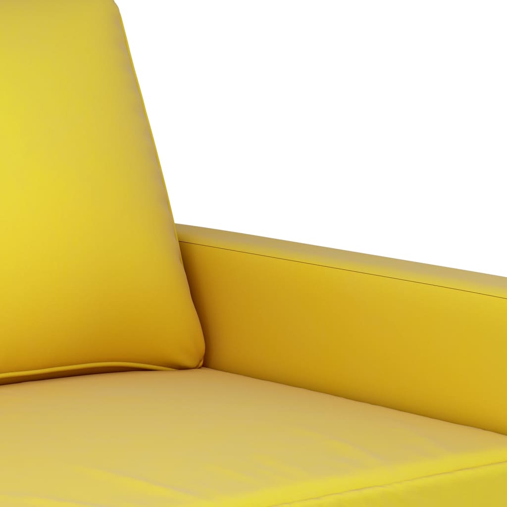 Set Di Divani 3 Pz Con Cuscini Giallo In Velluto - Image 6