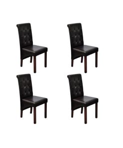Sedie Da Pranzo 4 Pz Marroni In Similpelle