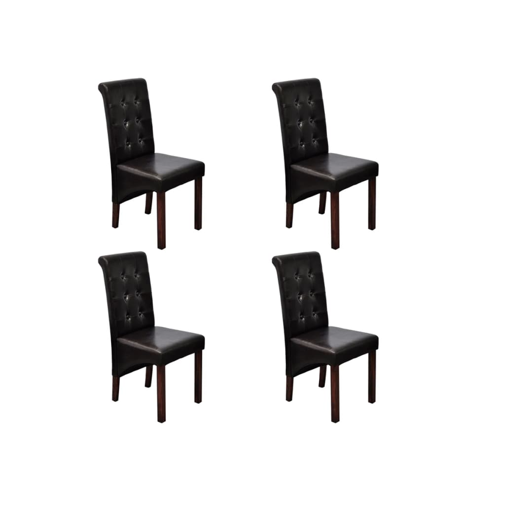 Sedie Da Pranzo 4 Pz Marroni In Similpelle