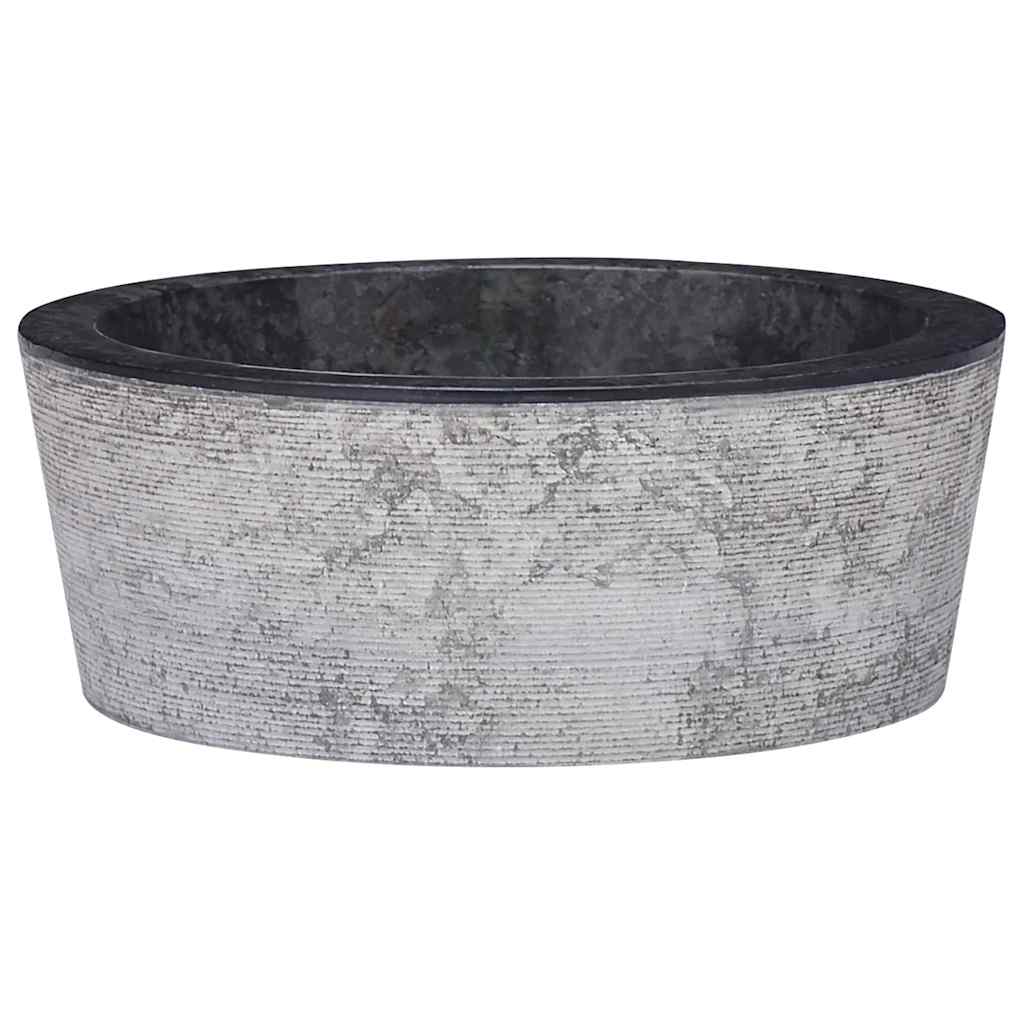 Lavandino Nero Ø40x15 Cm In Marmo