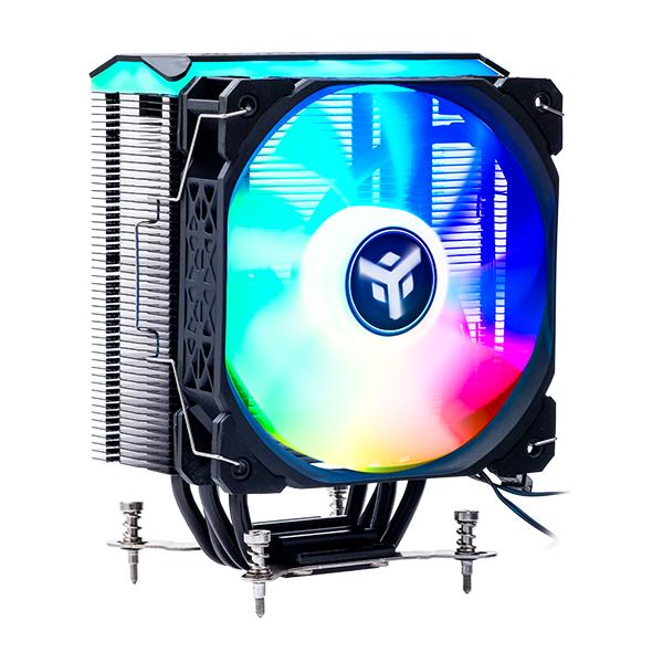 Itek Dissipatore Ad Aria IcY-4hla - Skt Universale, 180w Tdp, 4 Hp, Ventola 12cm, Full Black, Argb