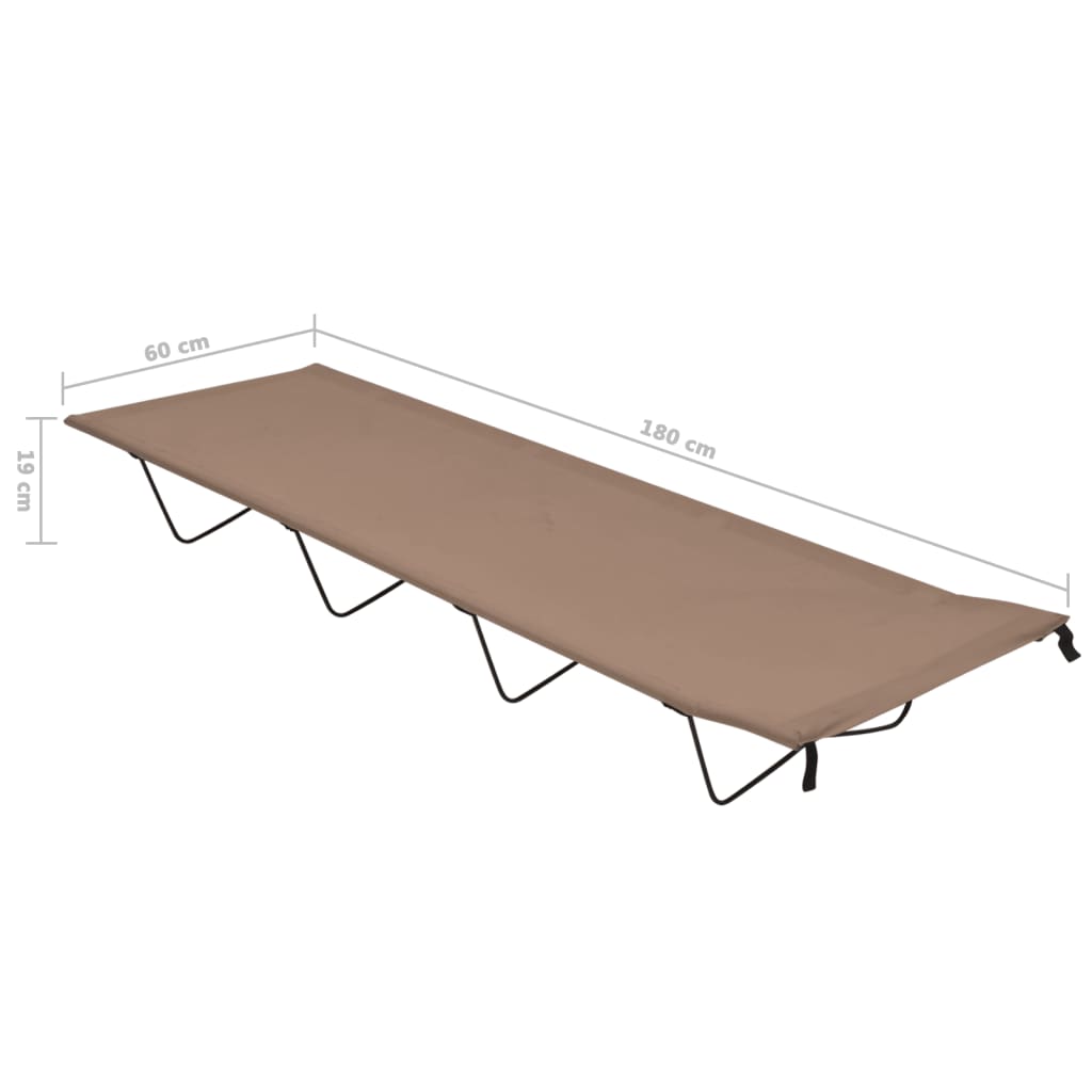 Lettino Da Campeggio 180x60x19cm Tessuto Oxford Acciaio Grigio - Image 6