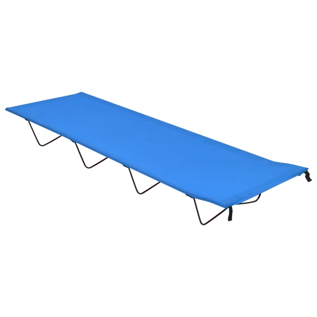 Lettino Da Campeggio 180x60x19cm Tessuto Oxford E Acciaio Blu