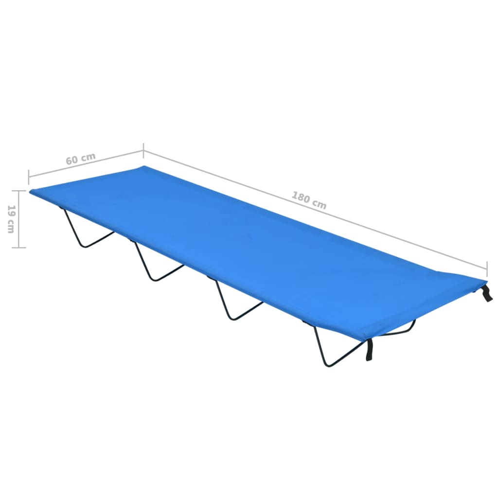 Lettino Da Campeggio 180x60x19cm Tessuto Oxford E Acciaio Blu - Image 6