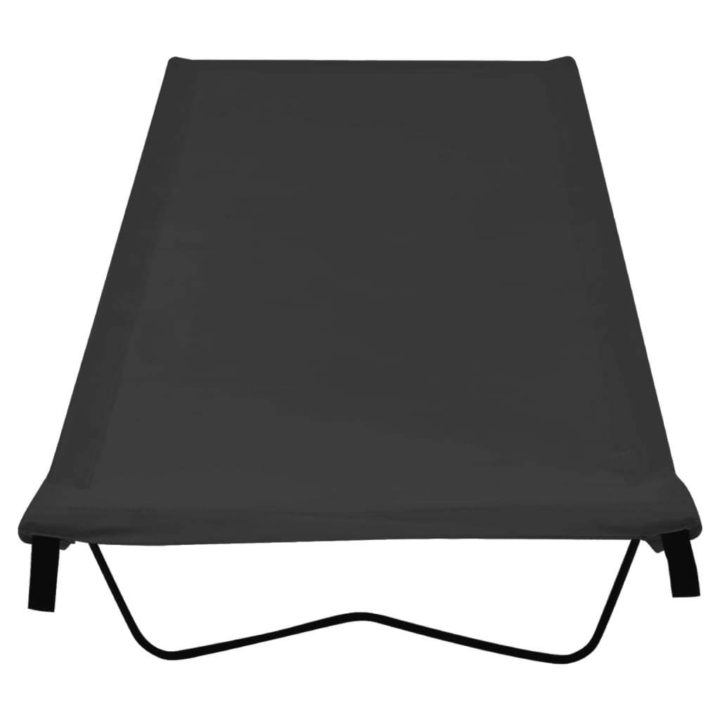 Lettini Campeggio 2 Pz 180x60x19 Cm Tessuto Oxford Acciaio Nero - Image 3
