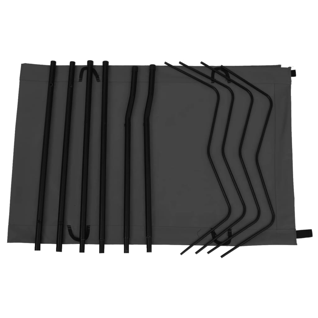 Lettini Campeggio 2 Pz 180x60x19 Cm Tessuto Oxford Acciaio Nero - Image 4