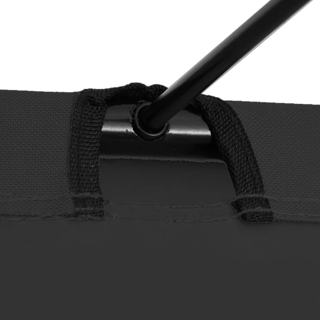 Lettino Da Campeggio 180x60x19cm Tessuto Oxford E Acciaio Nero - Image 4