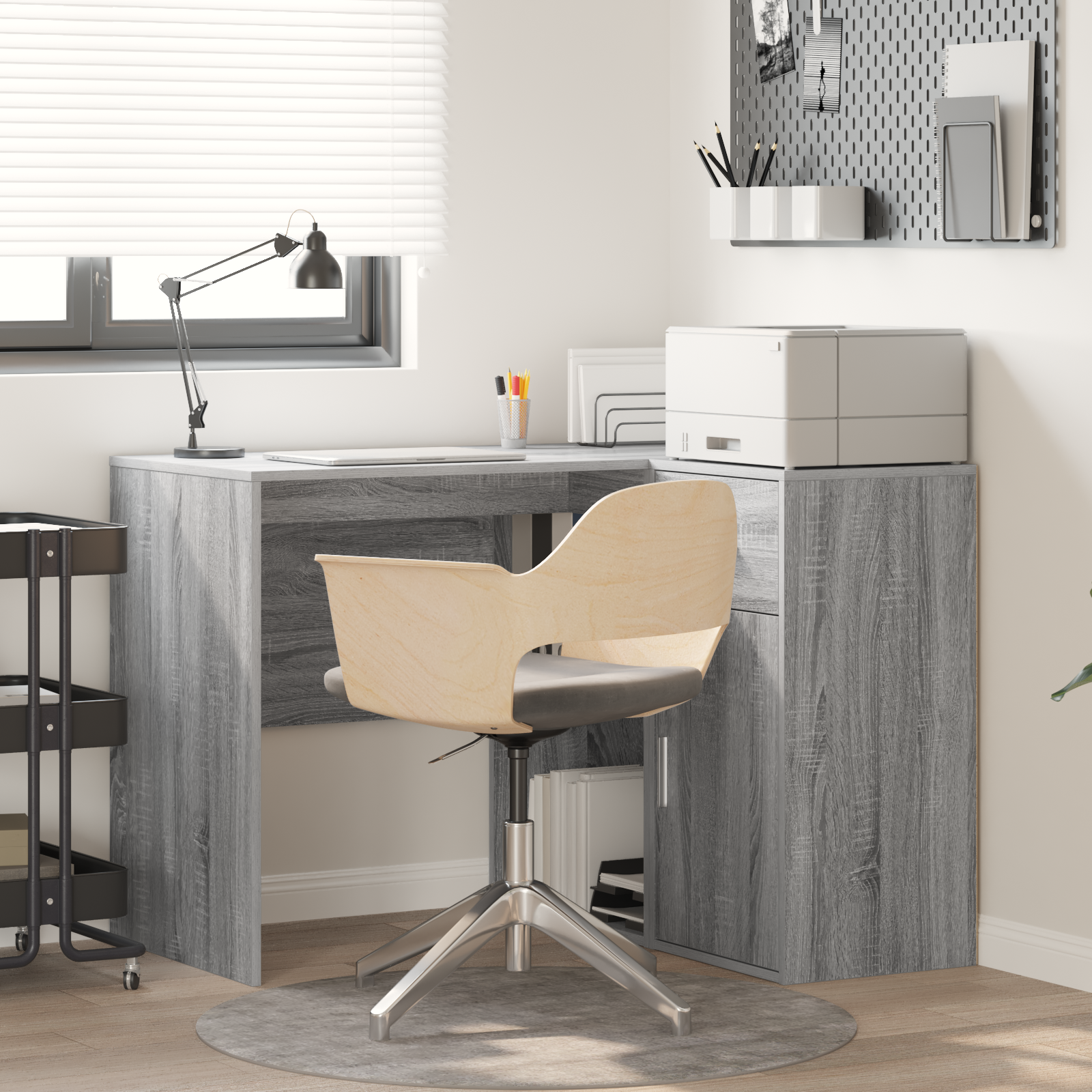 Scrivania Angolare Grigia Sonoma 102x88x75 Cm Legno Ingegnerizzato