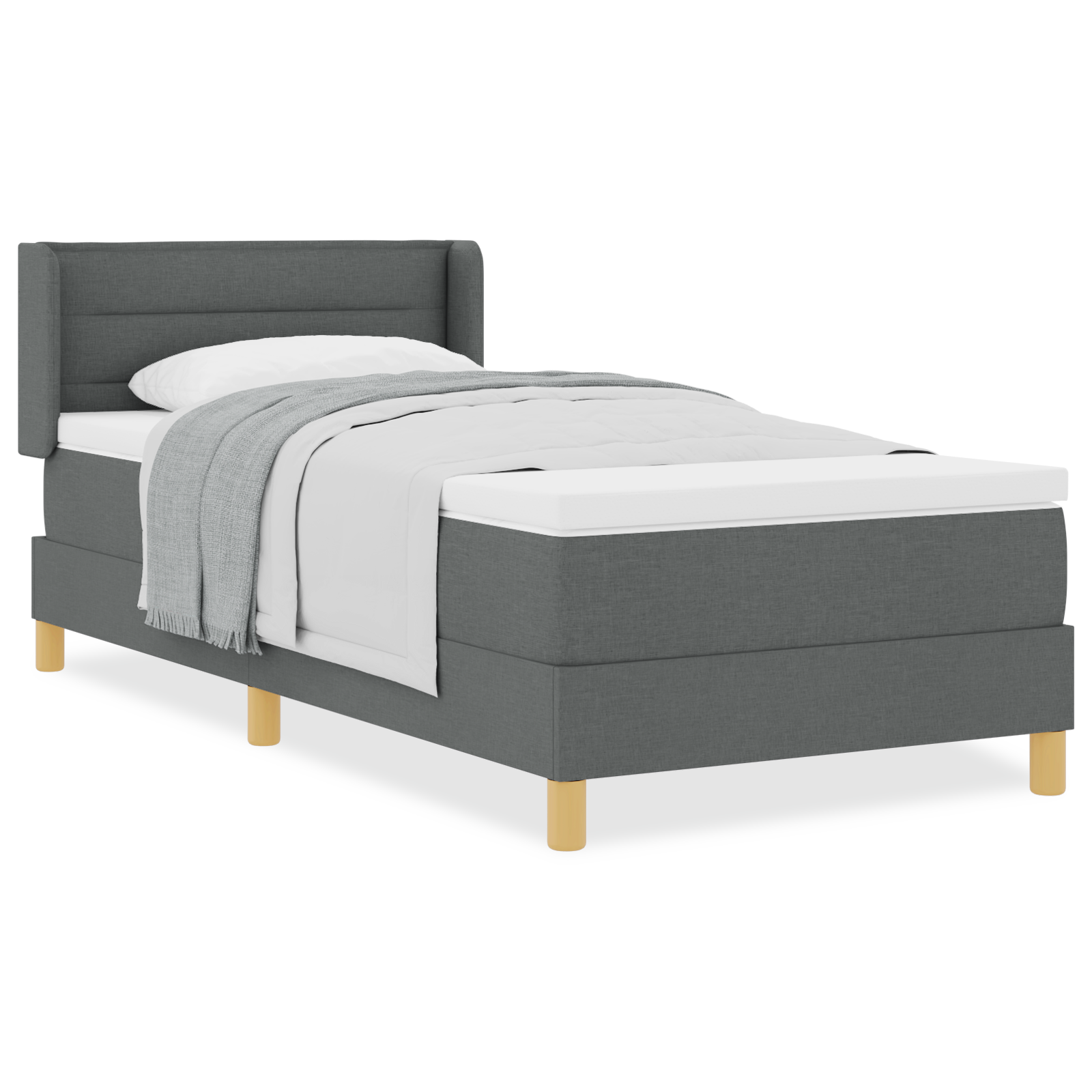 <strong>letto A Molle</Strong> Grigio Scuro 100 X 200 cm - Image 4