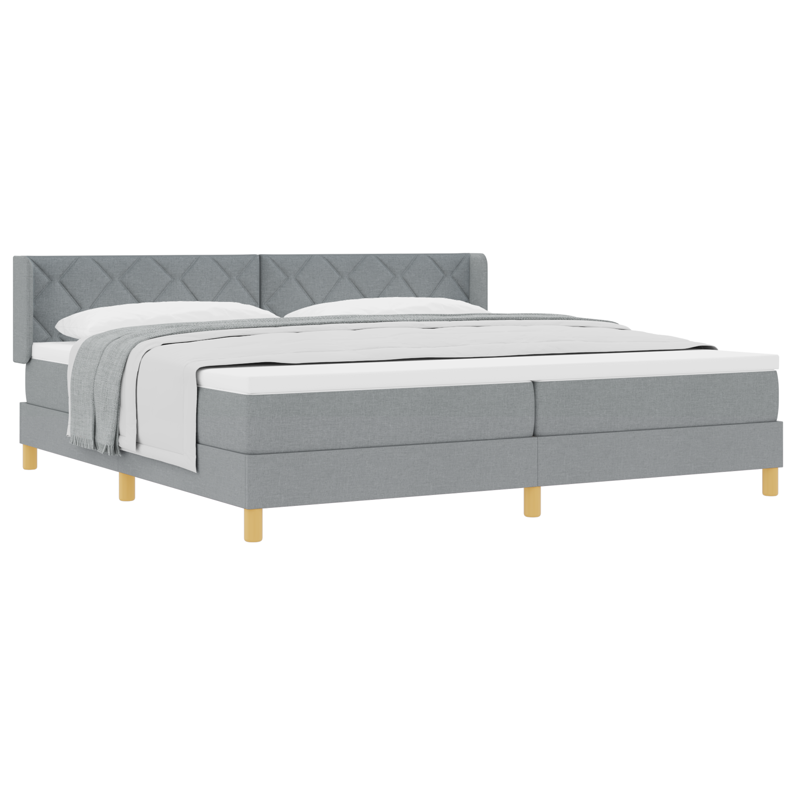 <strong>letto A Molle</Strong> Grigio Chiaro 200 X 200 cm - Image 3