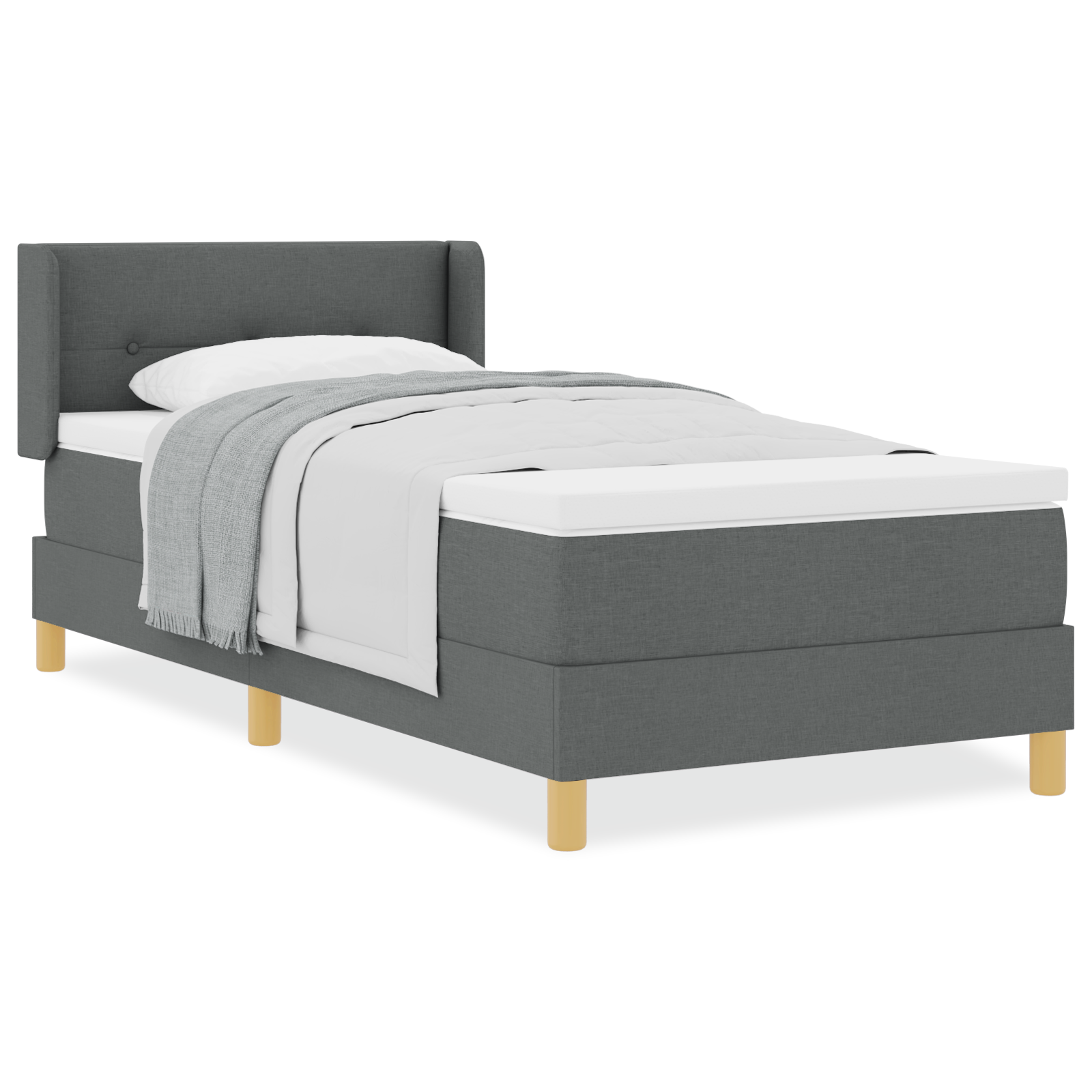 <strong>letto A Molle</Strong> Grigio Scuro 90 X 190 Cm Tessuto - Image 4