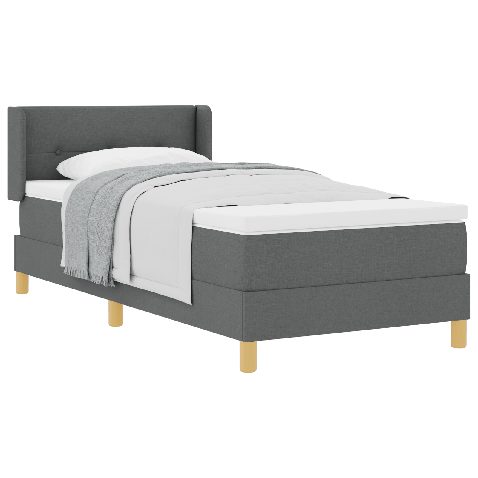 <strong>letto A Molle</Strong> Grigio Scuro 90 X 190 Cm Tessuto - Image 3