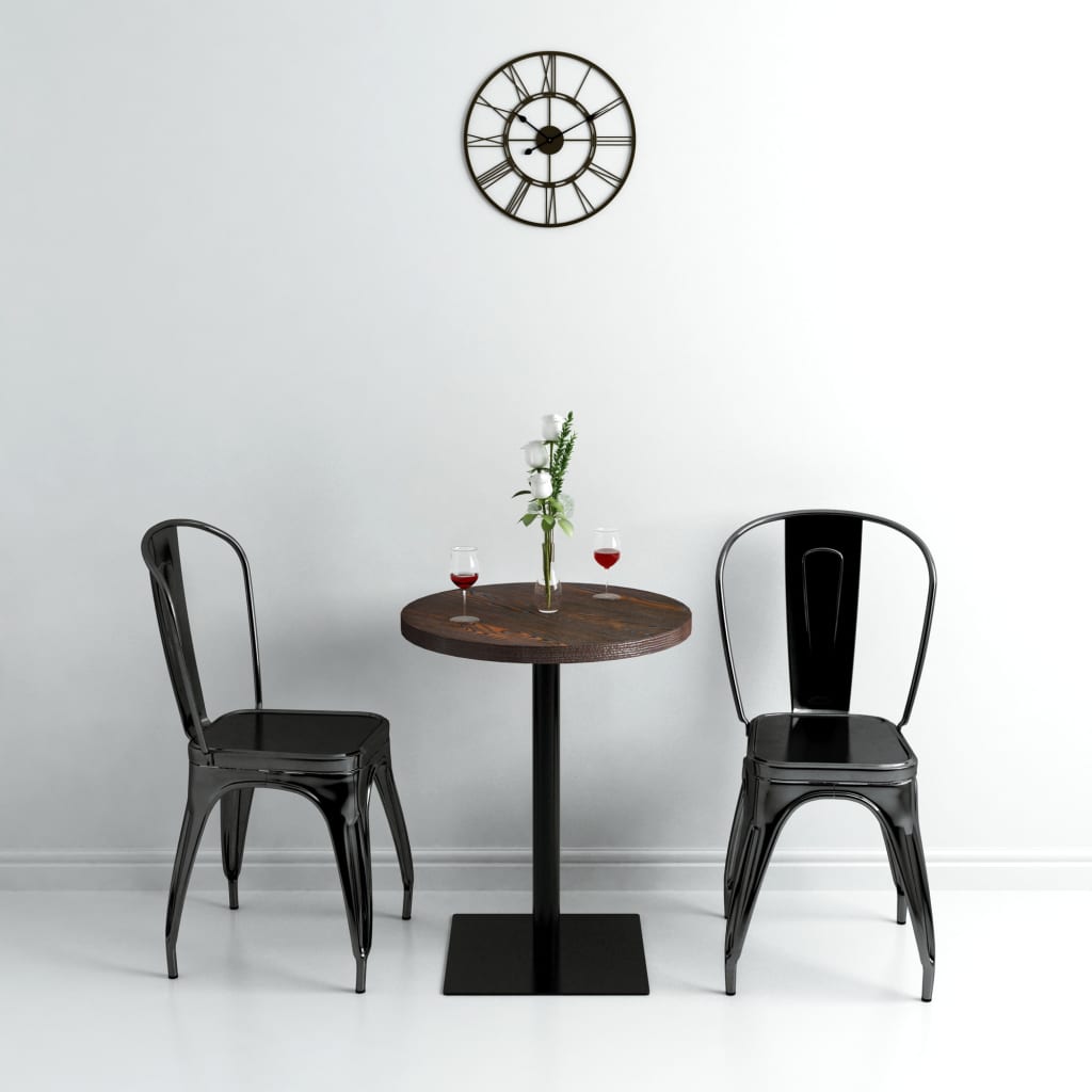 Tavolo Bistrot In Mdf E Acciaio Rotondo 60x75 Cm Cenere Scura