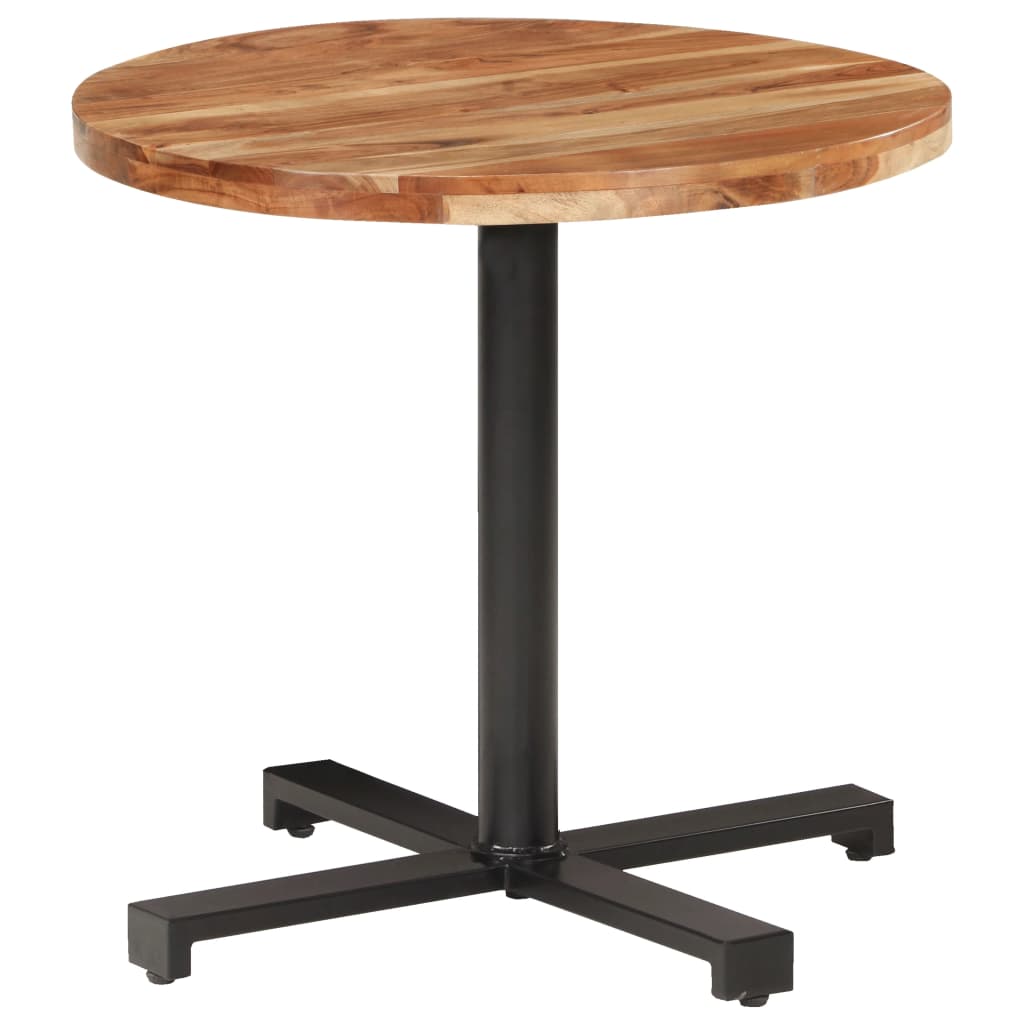 Tavolino Da Bistrot Rotondo Ø80x75 Cm In Legno Di Acacia