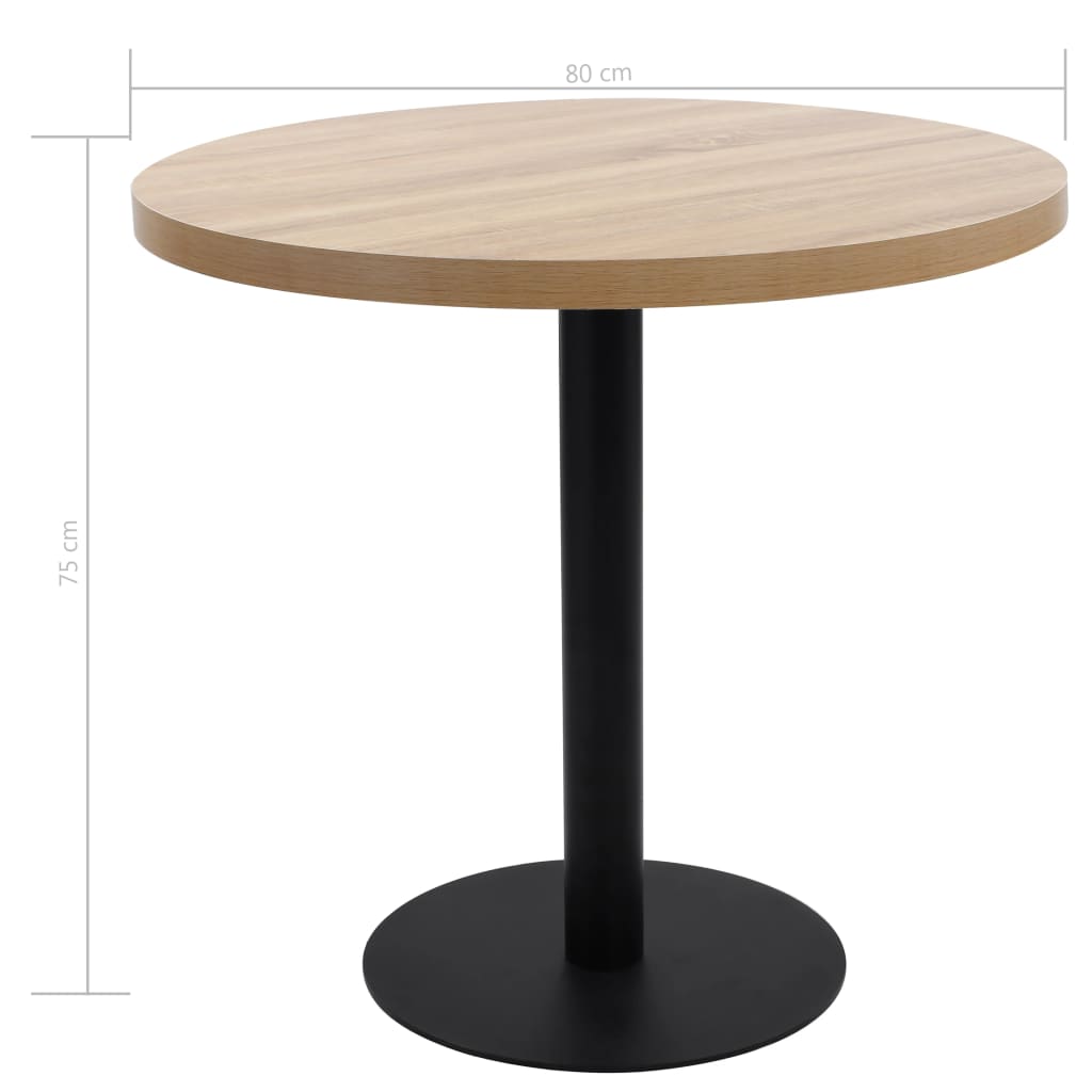 Tavolo Da Bistrot Marrone Chiaro 80 Cm In Mdf - Image 5