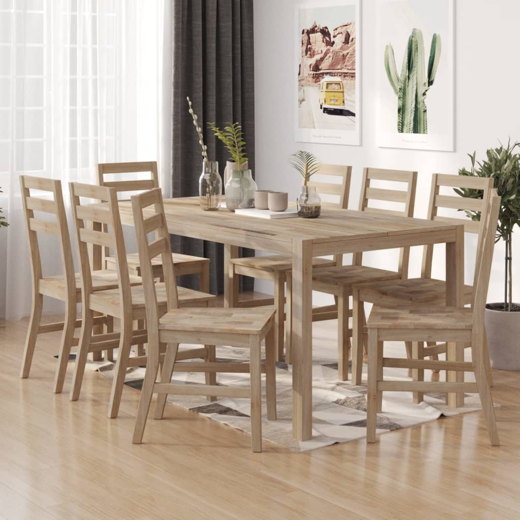 Sedie Da Pranzo 8 Pz In Legno Massello Di Acacia