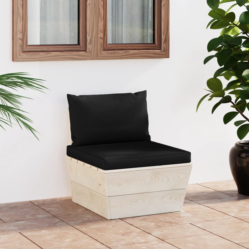 Divano Centrale Da Giardino Su Pallet E Cuscini Legno Di Abete