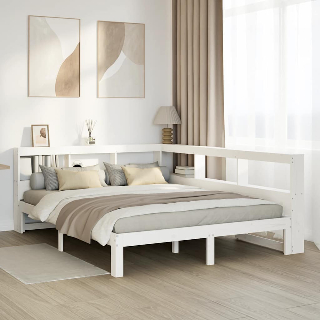 Letto Libreria Senza Materasso Bianco 140x200 Cm Legno Di Pino
