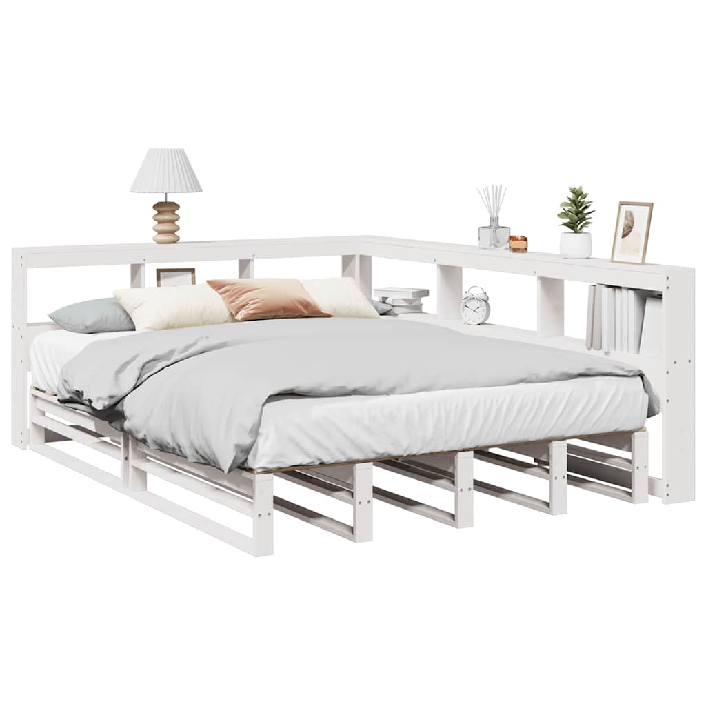 Letto Libreria Senza Materasso Bianco 140x200 Cm Legno Di Pino