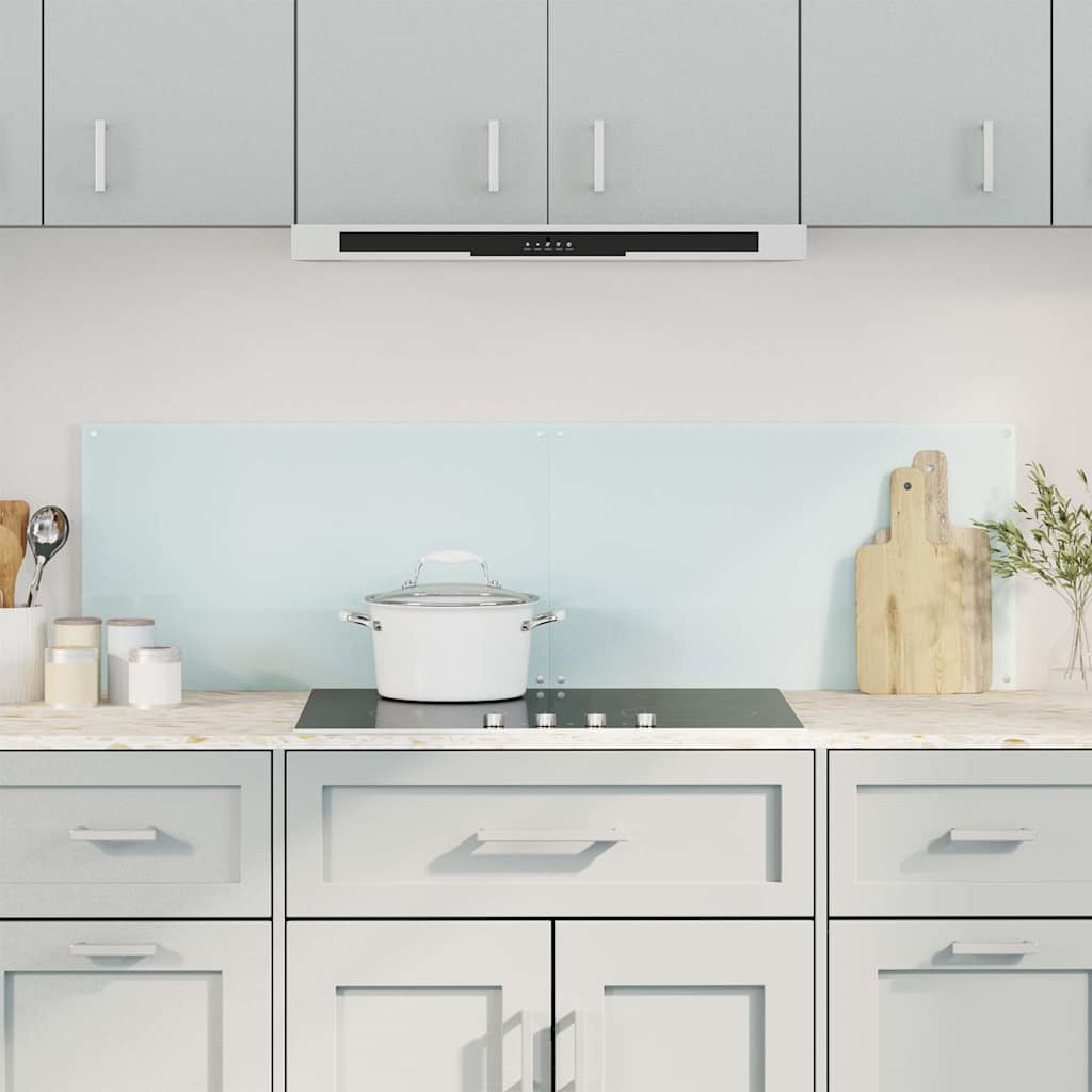Paraschizzi Per Cucina 2 Pz Bianchi 70x40 Cm In Vetro Temperato