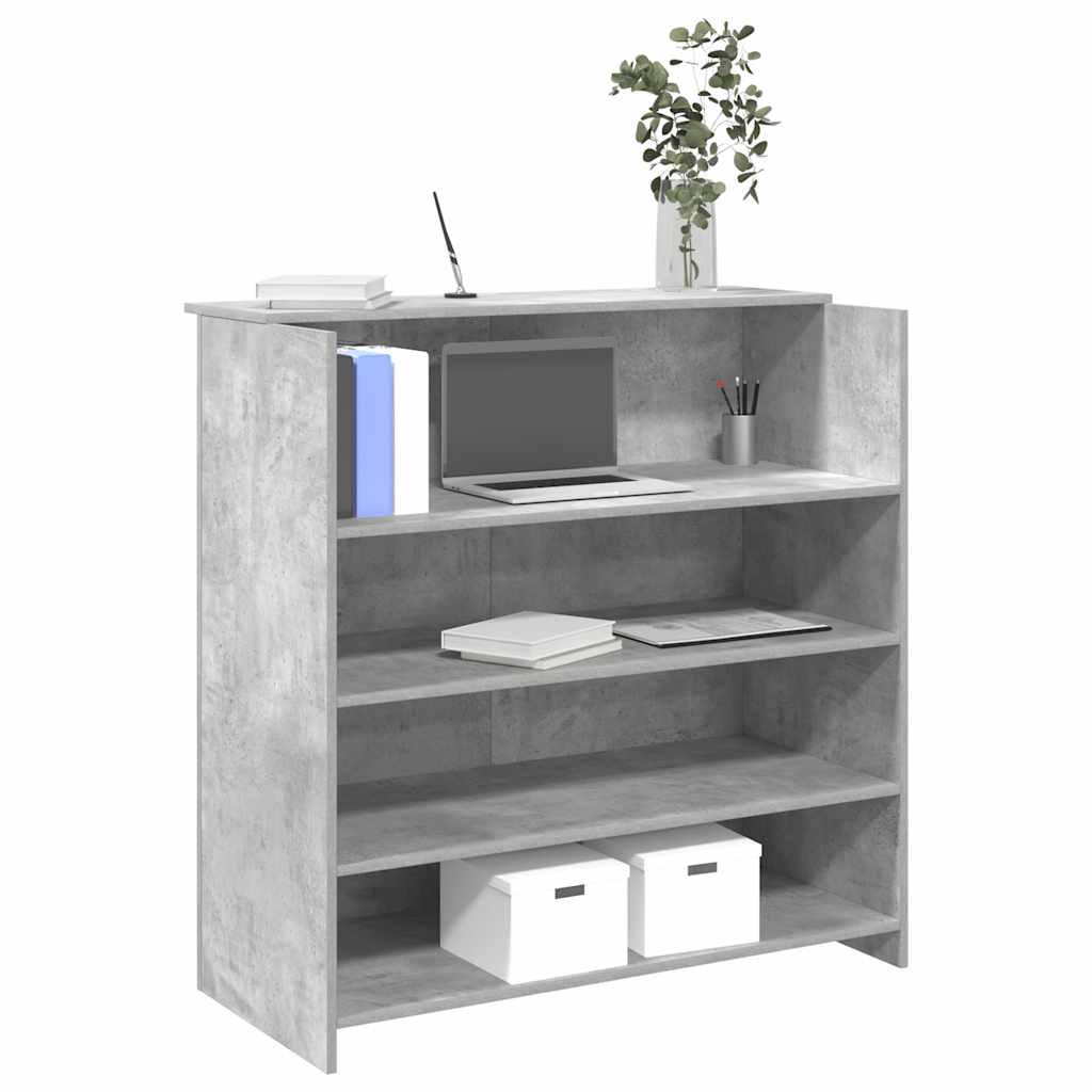 Banco Reception Grigio Cemento 100x50x103,5cm Legno Multistrato