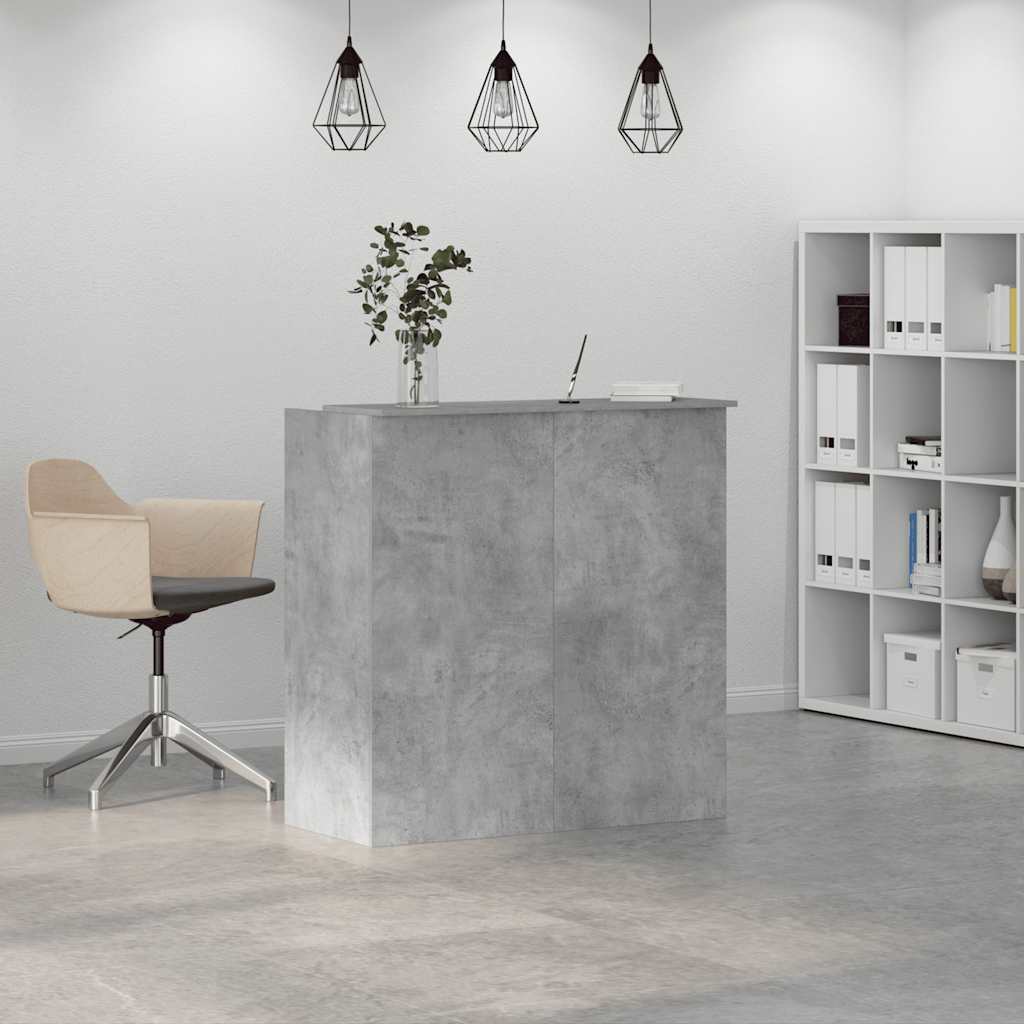 Banco Reception Grigio Cemento 100x50x103,5cm Legno Multistrato - Image 4