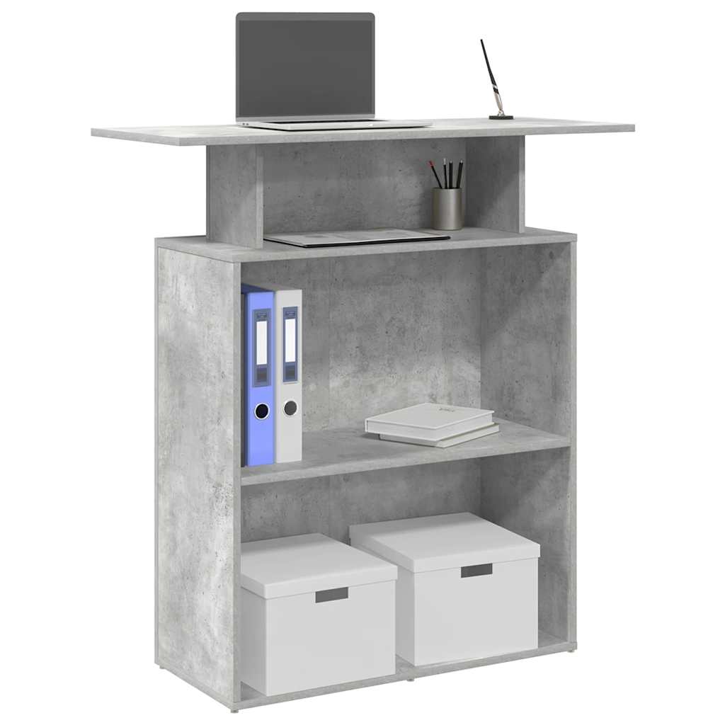Banco Reception Grigio Cemento 100x40x104 Cm Legno Multistrato