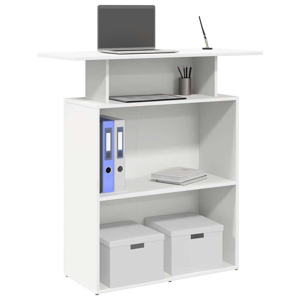 Banco Reception Bianco 100x40x104 Cm In Legno Multistrato