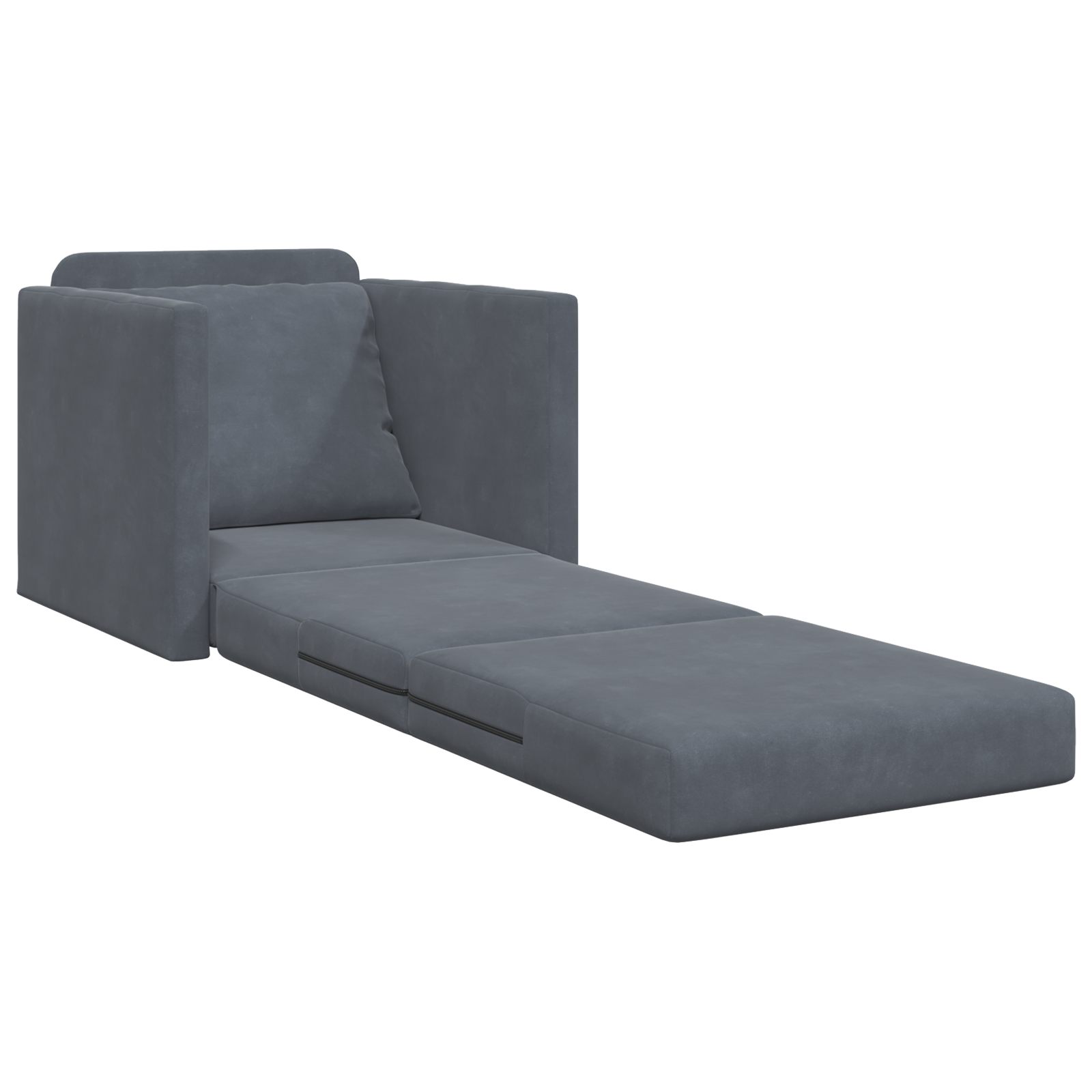 Divano Letto Grigio Scuro 74 X 77 X 81 Cm Velluto - Image 4