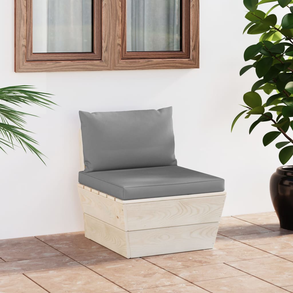 Divano Centrale Da Giardino Su Pallet E Cuscini Legno Di Abete