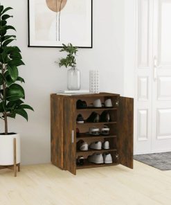 Scarpiera Rovere Fumo 60x35x70 Cm In Legno Multistrato